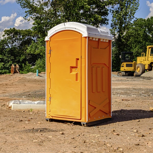 how often are the portable restrooms cleaned and serviced during a rental period in Rio Communities